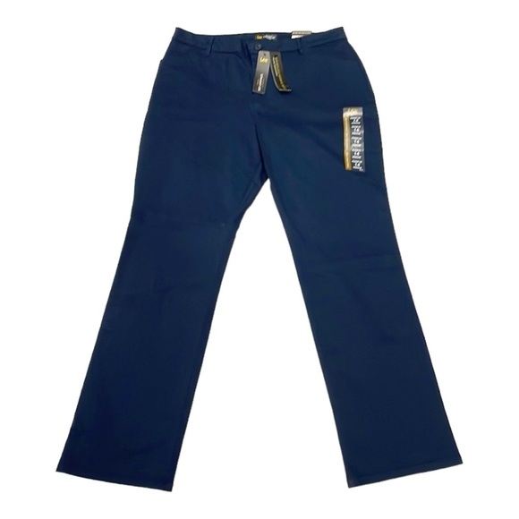 Lee Pants - Lee Pants Womens Blue Medium Sz 18 Wrinkle Free Relaxed Fit Straight Leg NWT